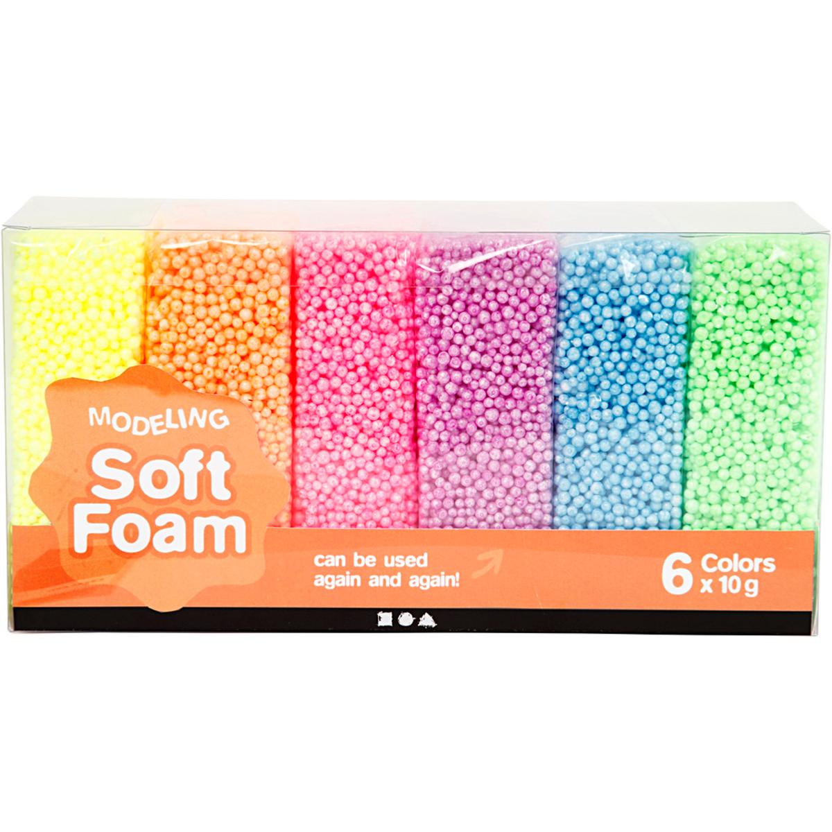 Pâte à modeler Soft foam micro-billes 6 X 10g