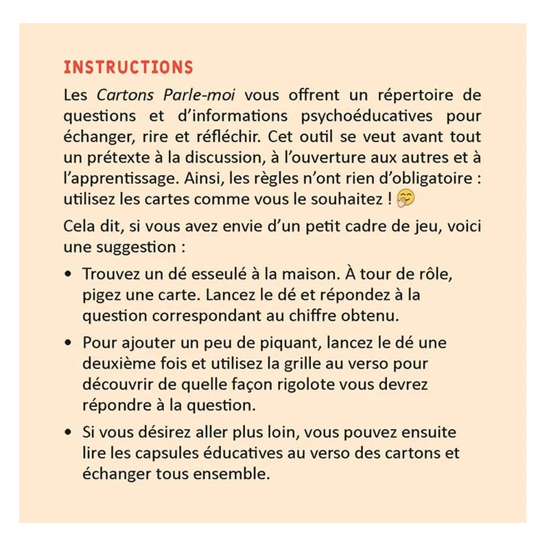 Cartons PARLE-MOI