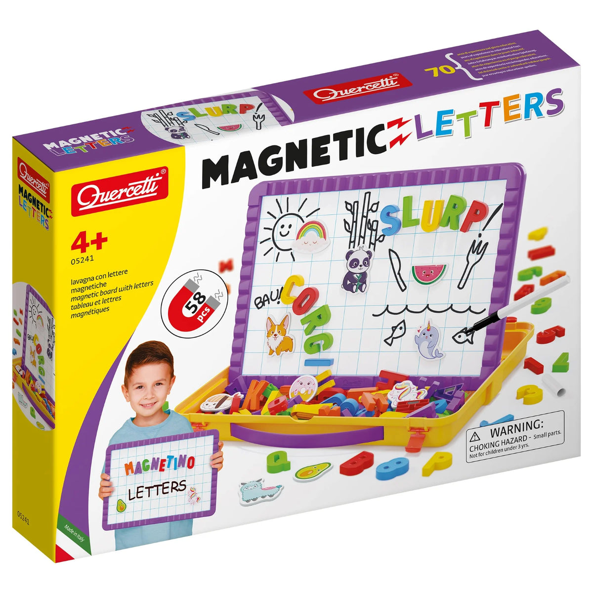 Boîte de la valise tableau magnétique avec lettres et accessoires – 58 pièces