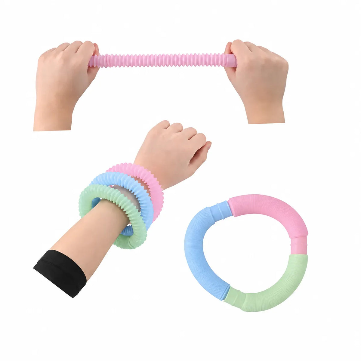 Différentes utilisations du tube Pop sensoriel extensible