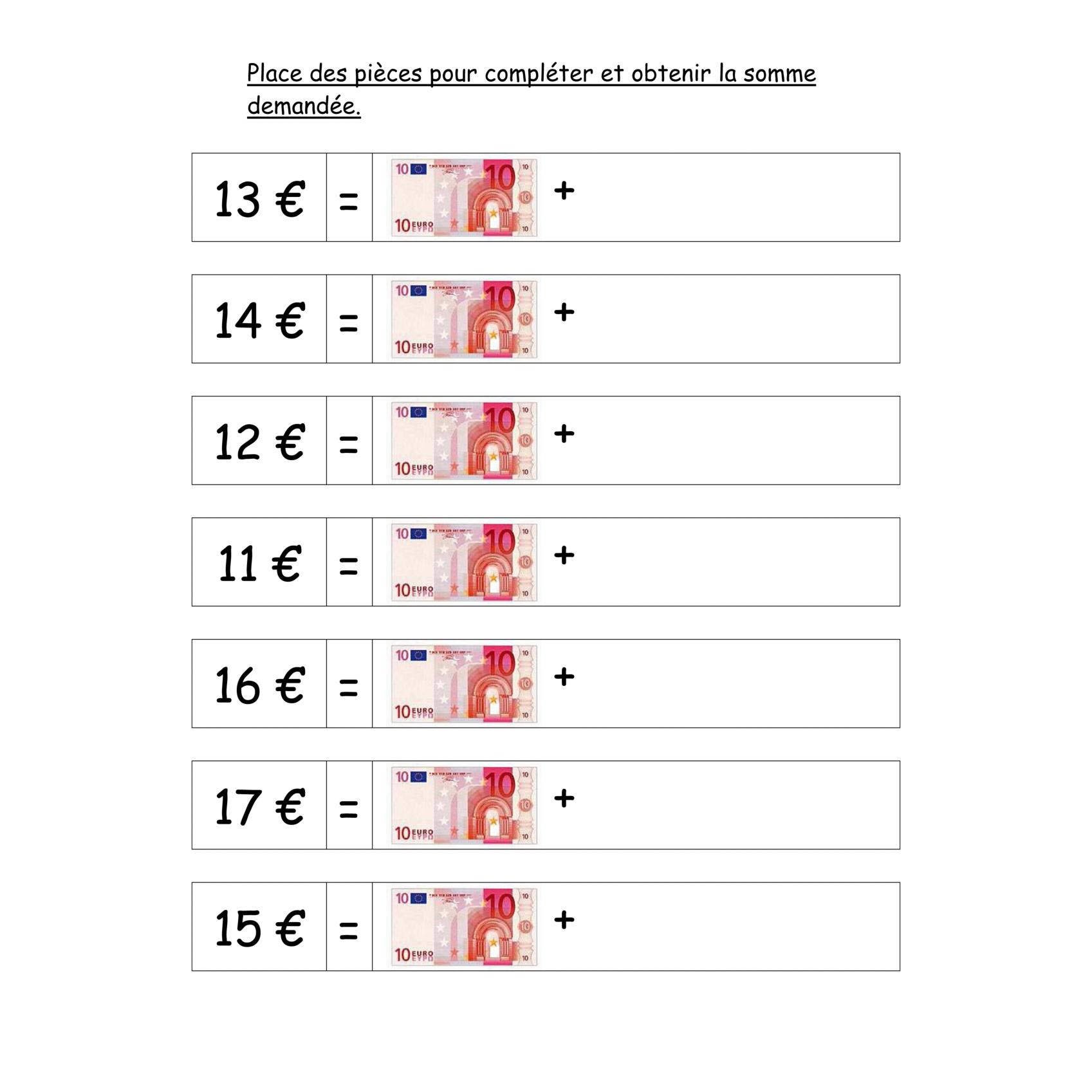 Pièces et billets factices en jouet à utiliser comme monnaie de jeux de  société