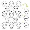 Lot de 13 expressions faciales transparentes