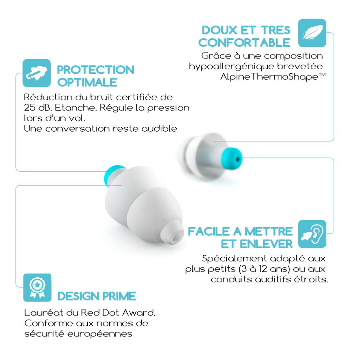 Bouchons d'oreilles Alpine Pluggies Kids Protection auditive