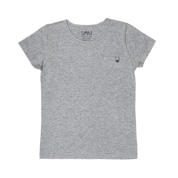 Tee-shirt doux sans couture GRIS, 4-5 ANS