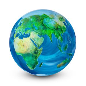 Balle terre et océan rebondissante