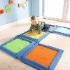 Parcours sensoriel de plaques tactiles gantes