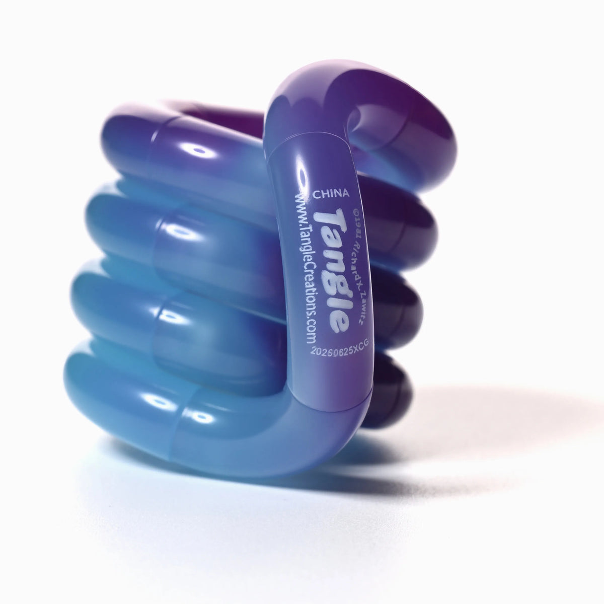 Tangle® Jr Bubblegum bleu et violet translucide, fidget à manipuler