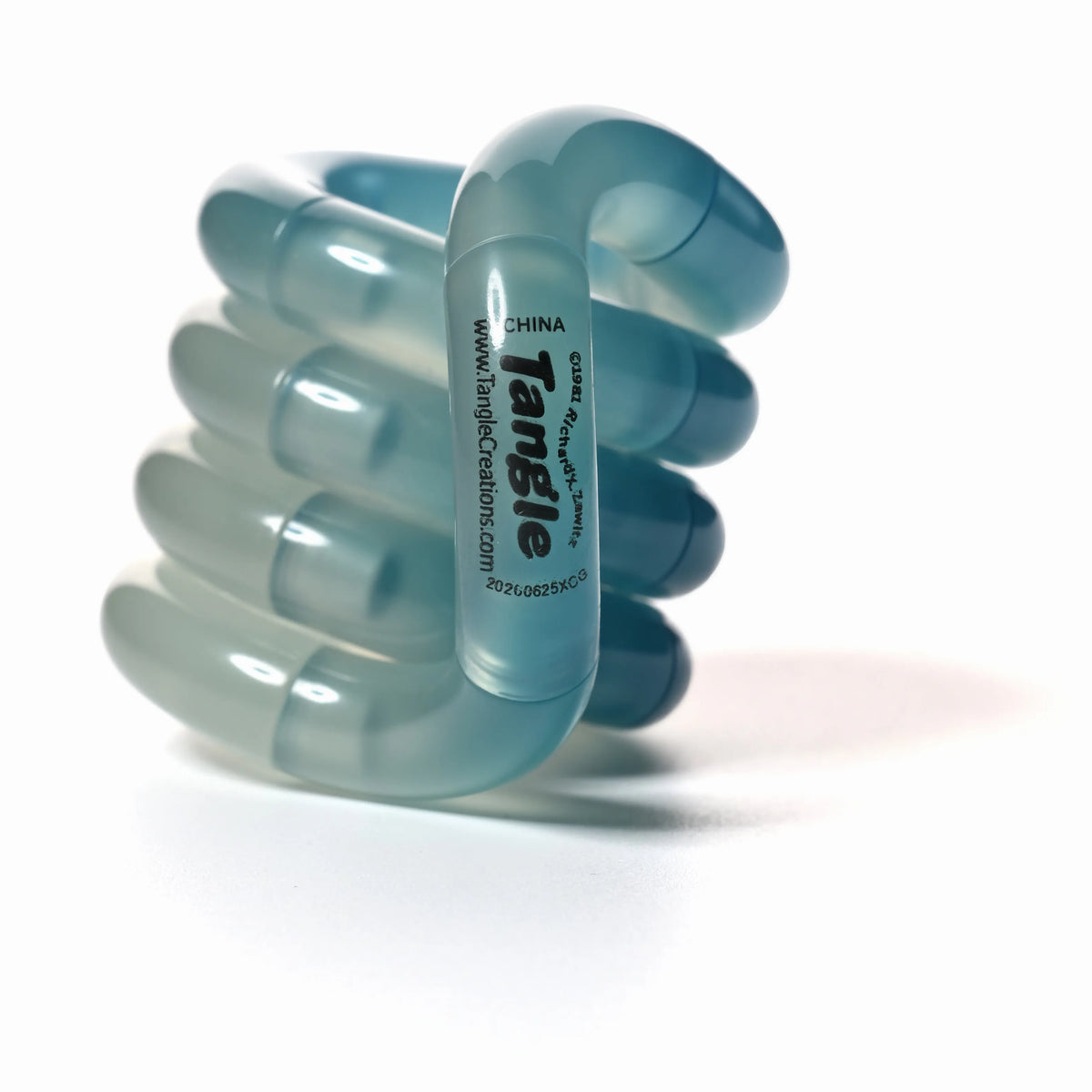 Tangle® Jr Bubblegum bleu turquoise translucide, fidget à manipuler