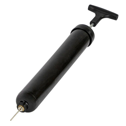 Pompe manuelle noire avec aiguille pour gonfler les balles et ballons sensoriels.
