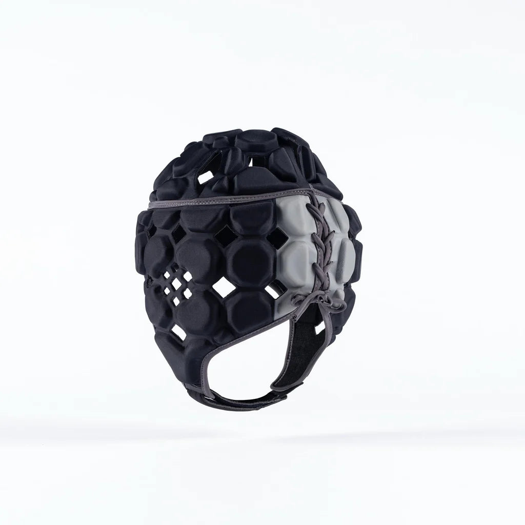 Casque de protection crânienne Gilbert noir vu de dos, avec zone de réglage à lacets grise
