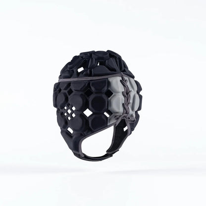 Casque de protection crânienne Gilbert noir vu de dos, avec zone de réglage à lacets grise