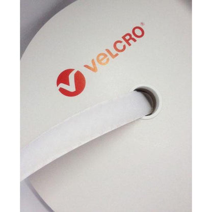 Rouleau 25 m VELCRO® adhésif BOUCLE blanc 25mm