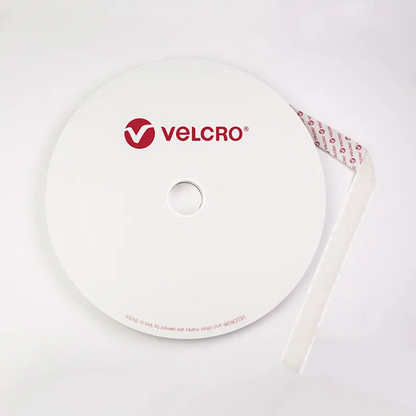 Rouleau 25 m VELCRO® adhésif BOUCLE blanc 25mm