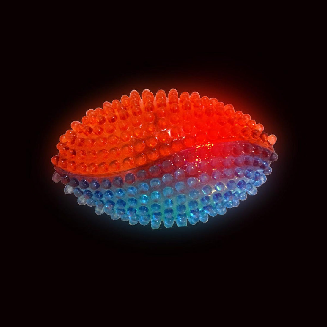 Balle rugby à picots clignotante