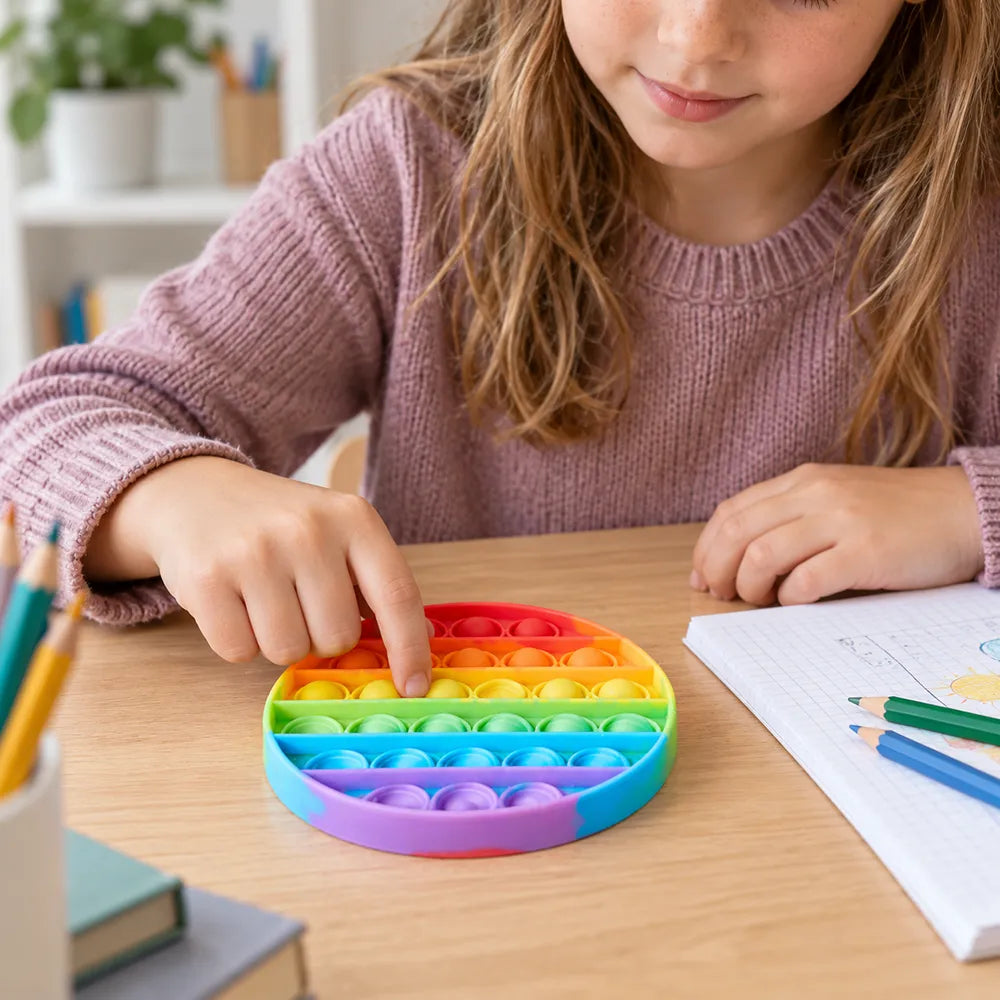 Pop It fidget arc-en-ciel ROND