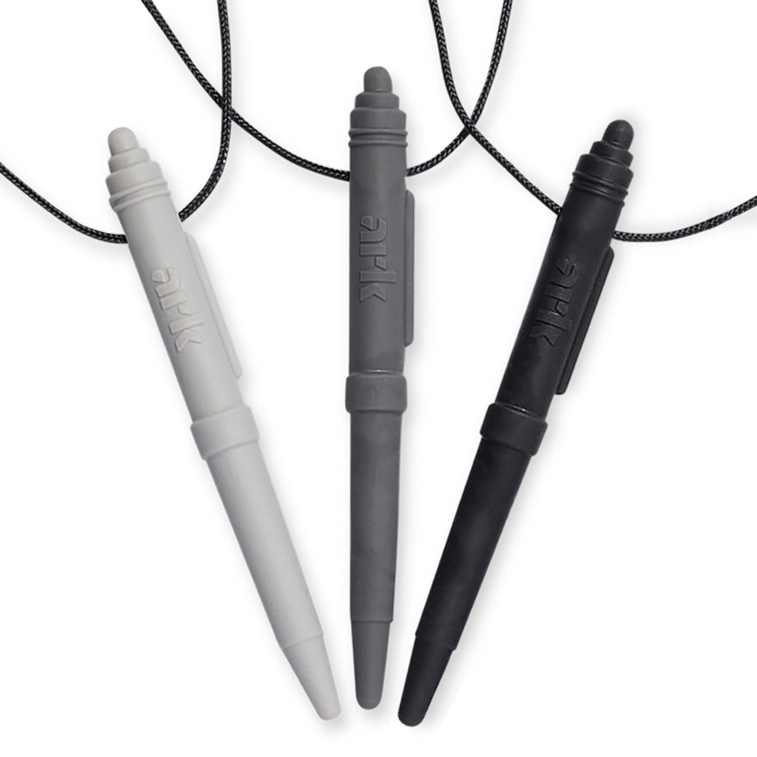 Pendentif stylo lisse ARK à mâcher SOUPLE GRIS CLAIR