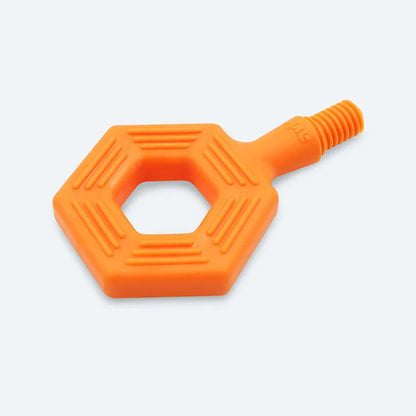Embout hexagonal orange texturé pour Z‑Vibe, vu de dessus.