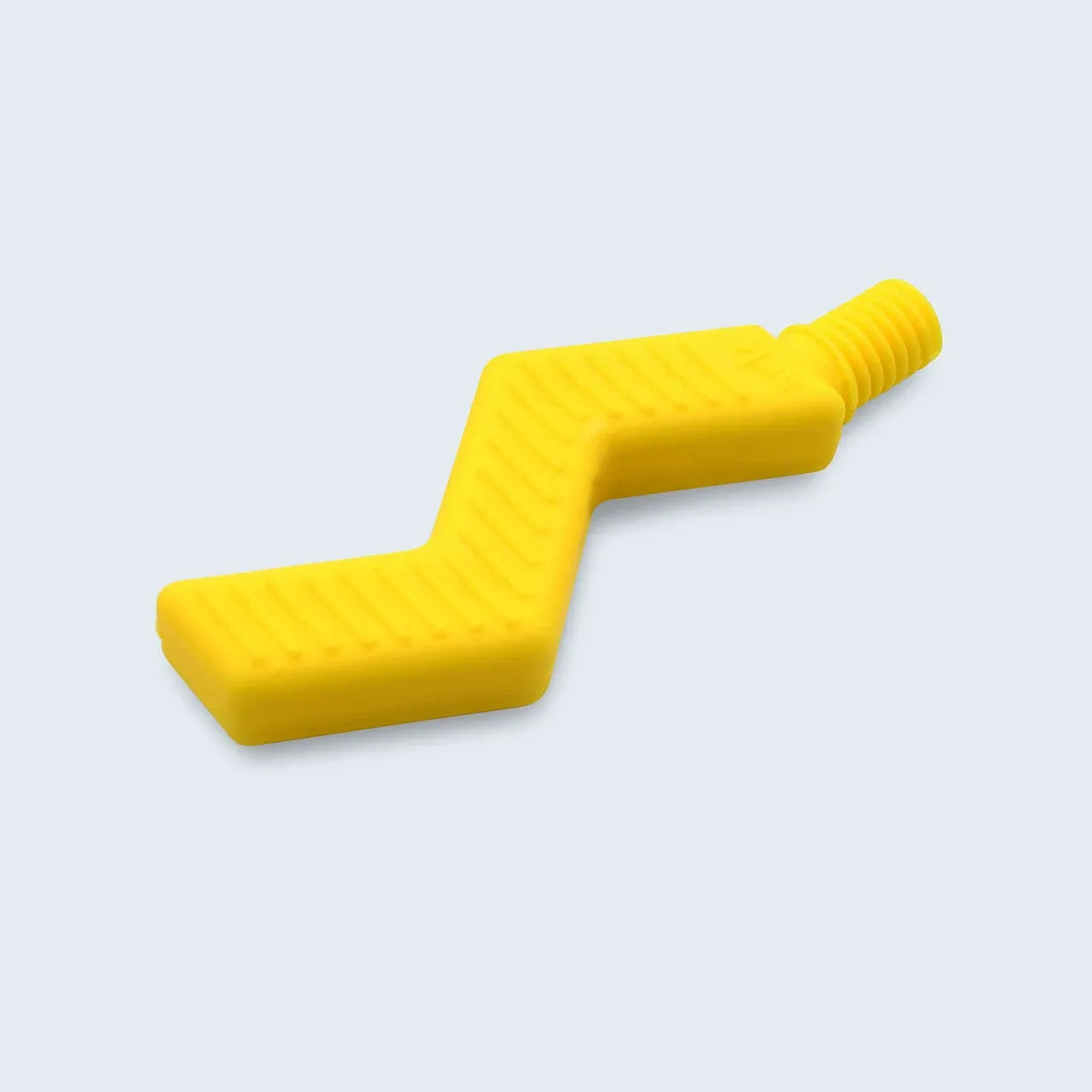 Embout Zig Zag jaune ARK pour Z‑Vibe avec reliefs sensoriels, vu de dessus.
