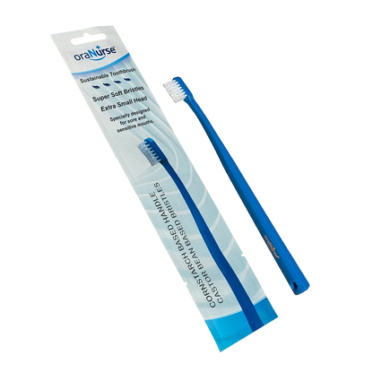 Brosse à dents OraNurse à tête extra-fine avec son emballage