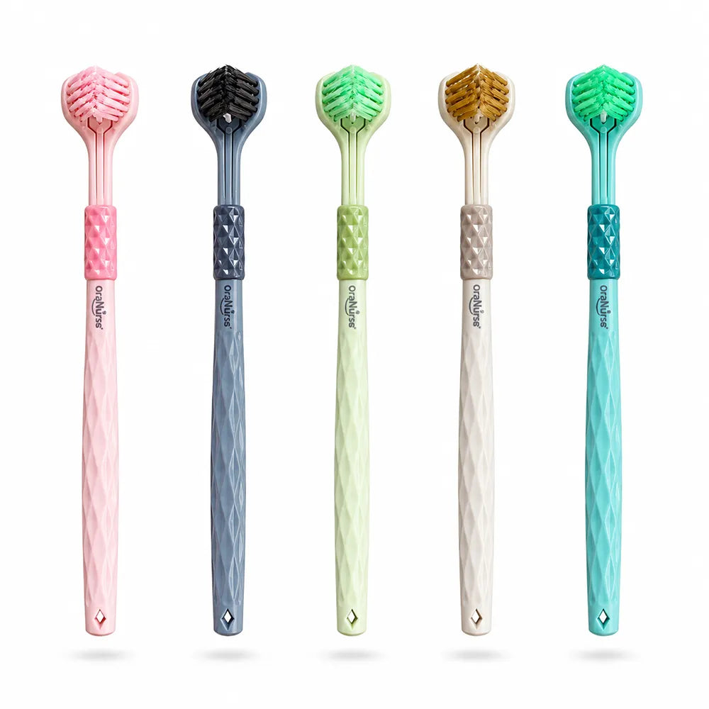 Brosses à dents à trois têtes Oranurse en cinq coloris