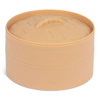 Panier vapeur de rangement fermé avec couvercle à motif tressé