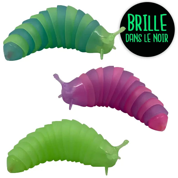 Fidget limace phosphorescent articulé