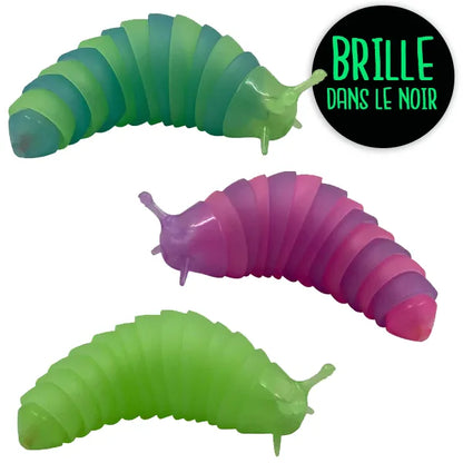 Fidget limace phosphorescent articulé