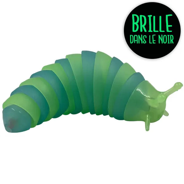 Fidget limace phosphorescent articulé