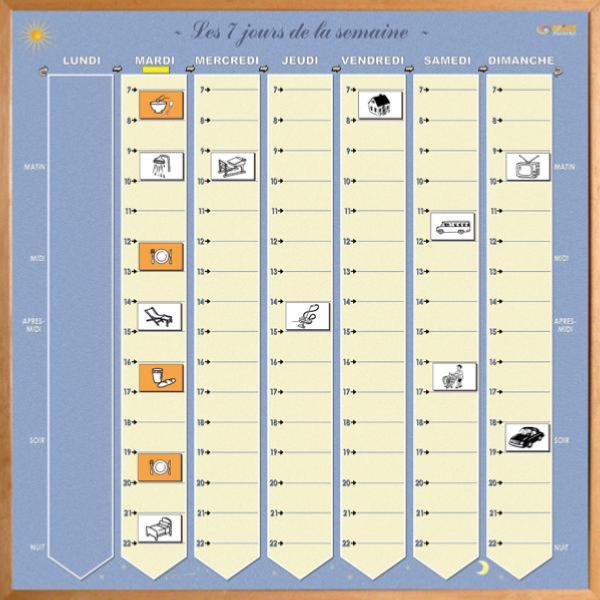 Semainier Faciliter la perception du temps et le reprage dans le temps